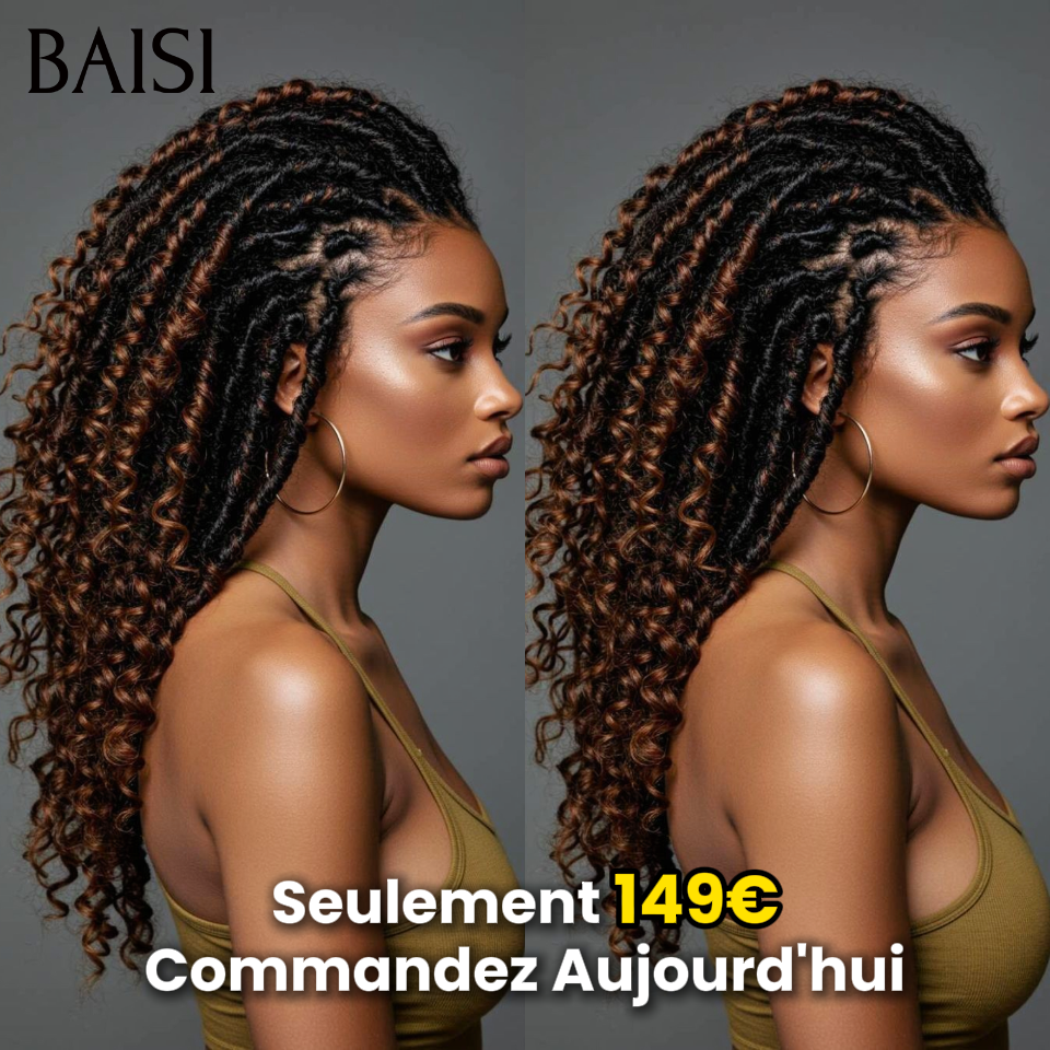 Nouveau produit 13x4 lace frontal Perruque Seulement 149€ avec coiffure tressée natte curly NOIR Mixte Marron en 100% Cheveux Humains