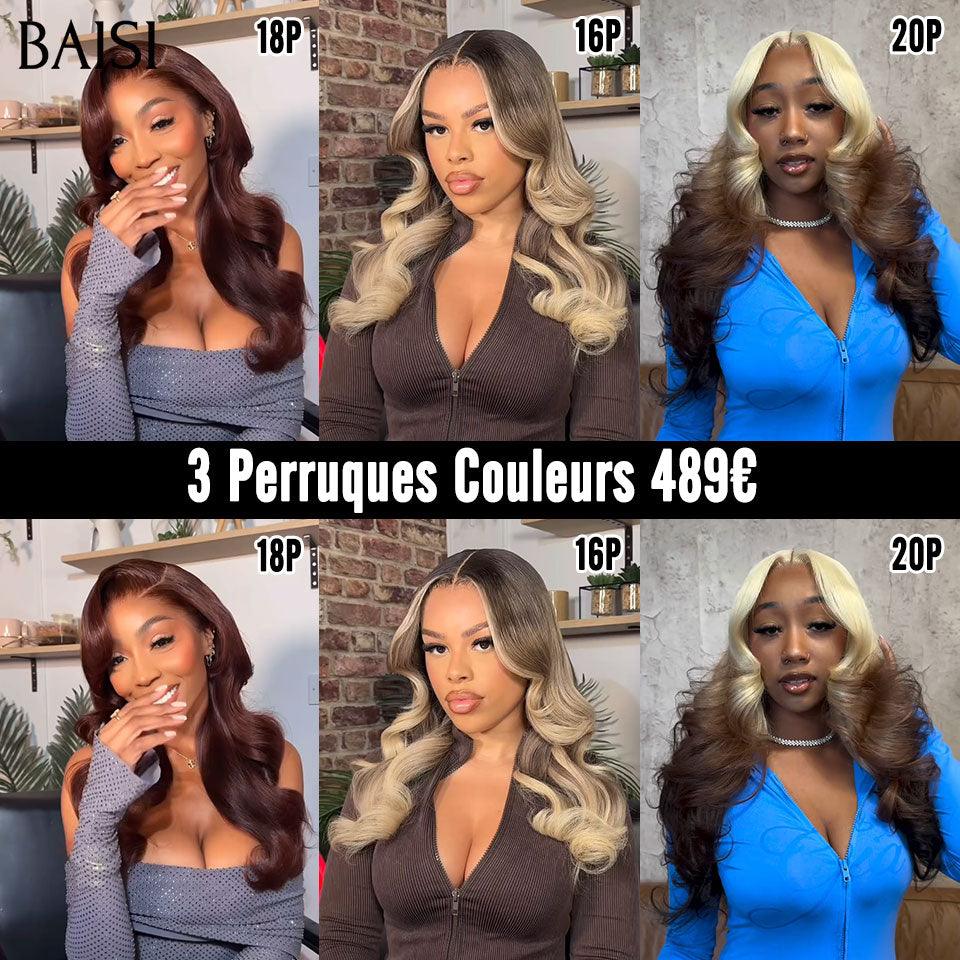 BAISI 2 Parrucche SENZA colla Onda corporea e ondulata da rivendere €275 18 pollici in capelli umani veri al 100% VIP100