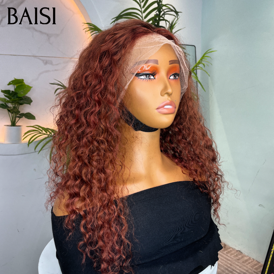 13x4 lace frontal Perruque curly wave BOB raw hair en couleur brun 33# 100% bonne qualité en 100% Cheveux Humains