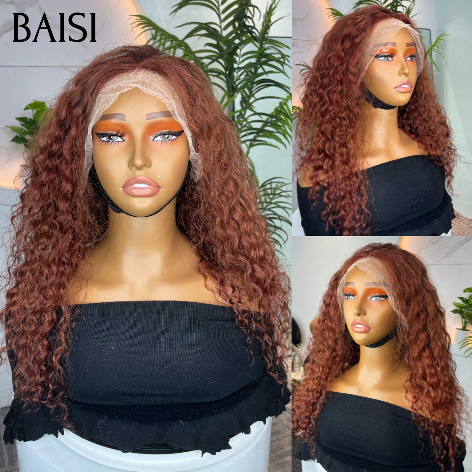 13x4 lace frontal Perruque curly wave BOB raw hair en couleur brun 33# 100% bonne qualité en 100% Cheveux Humains