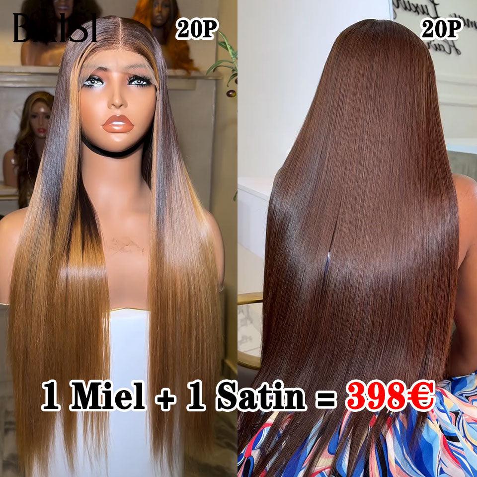 BAISI 2 Pelucas SIN pegamento Cuerpo ondulado y ondulado rizado para revender 275€ 18 pulgadas en cabello humano 100% real VIP100