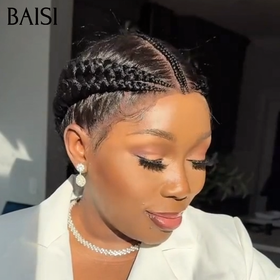 Grande Promo Prêt-à-porter Full lace Perruque avec coiffure tressée natte 149€ Vidéo 100% Réelle en 100% Cheveux Humains