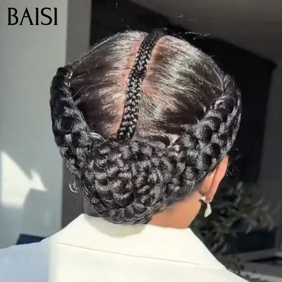 Grande Promo Prêt-à-porter Full lace Perruque avec coiffure tressée natte 149€ Vidéo 100% Réelle en 100% Cheveux Humains