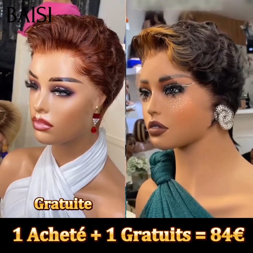 BAISI 1 Comprato + 1 Gratis = 190€ o pixie 99J# 69€ in 100% capelli umani veri