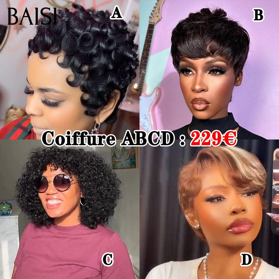 BAISI 2 Perücken OHNE Kleber Körperwelle und lockige Welle zum Weiterverkauf 275 € 18 Zoll aus 100 % echtem Menschenhaar VIP100