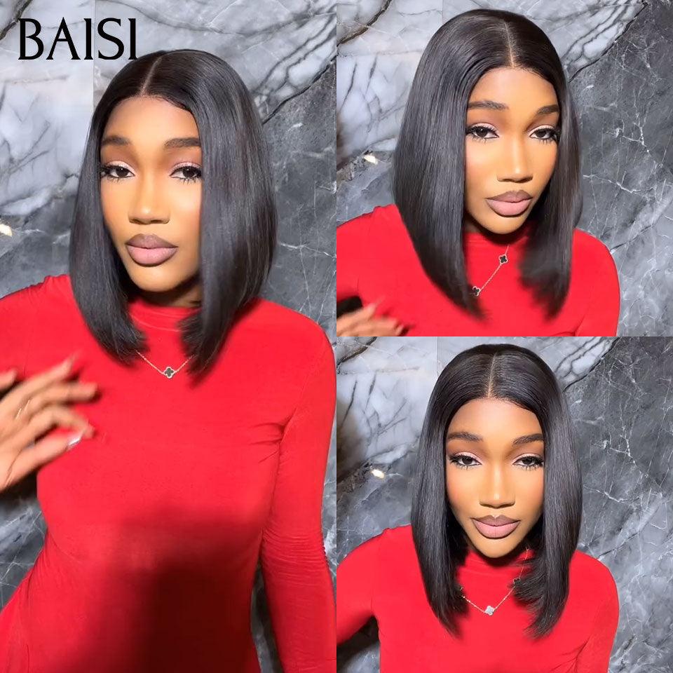 BAISI 13X4 Perruques 12 Pouces 109€de Luxe Lisse bob SDD BONE STRAIGHT 300% densite A1 Fabriquées par les cheveux double drawn