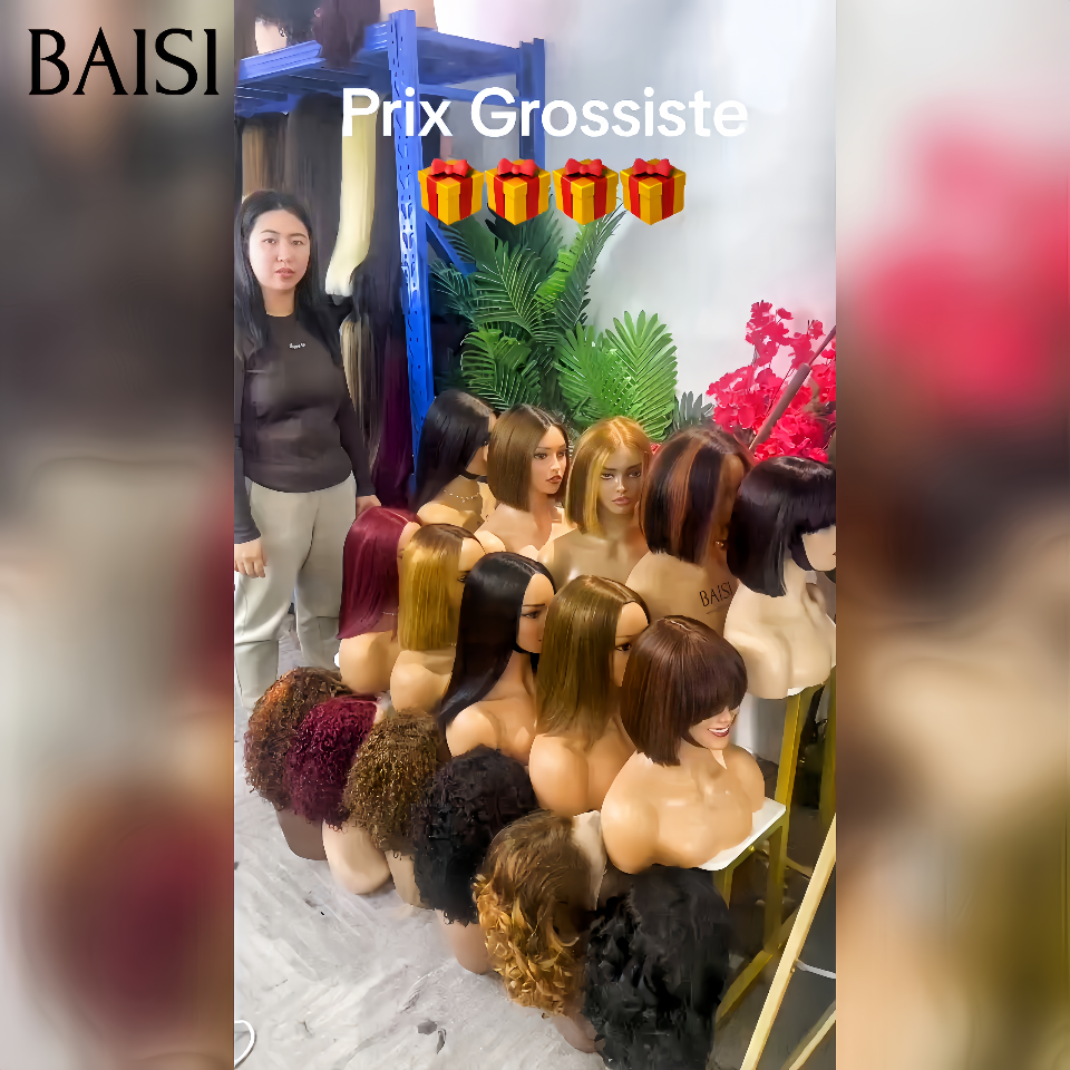 BAISI pour revendre 1 lisse + 1 bordeau 18p = 169€ ou 6 coupes bobs 239€ en 100% vrais cheveux humains