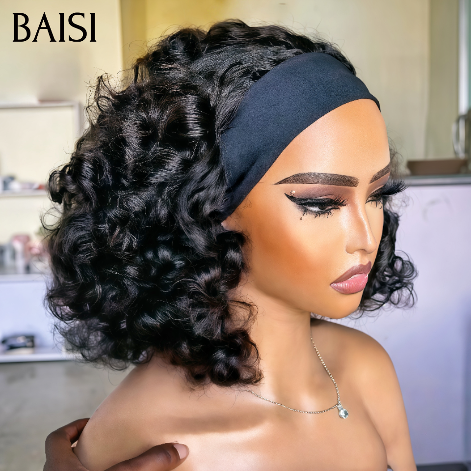 BAISI Perruque Bandeau BOB egg wave 1 Perruque + bandeau gratuit 89€ Fabriquée A La Machine sans Colle sans lace en 100% Cheveux Humains