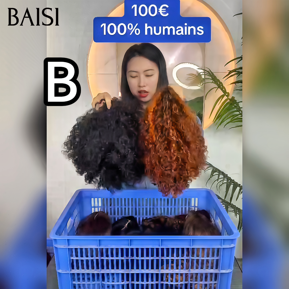 BAISI pour revendre 2 perruques 100€ 10 Pouces Raw hair 13x4 lace frontal Lisse ou curly wave en 100% vrais cheveux humains