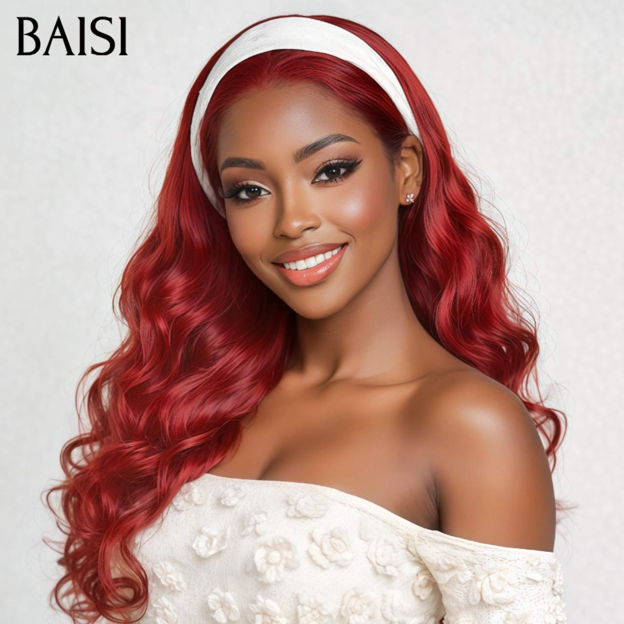 BAISI 13X4 perruque Lisse Mixte Miel ou Body Wave + Gift en Couleur Rouge ou Bordeaux à moitié prix en 100% cheveux humains MP50