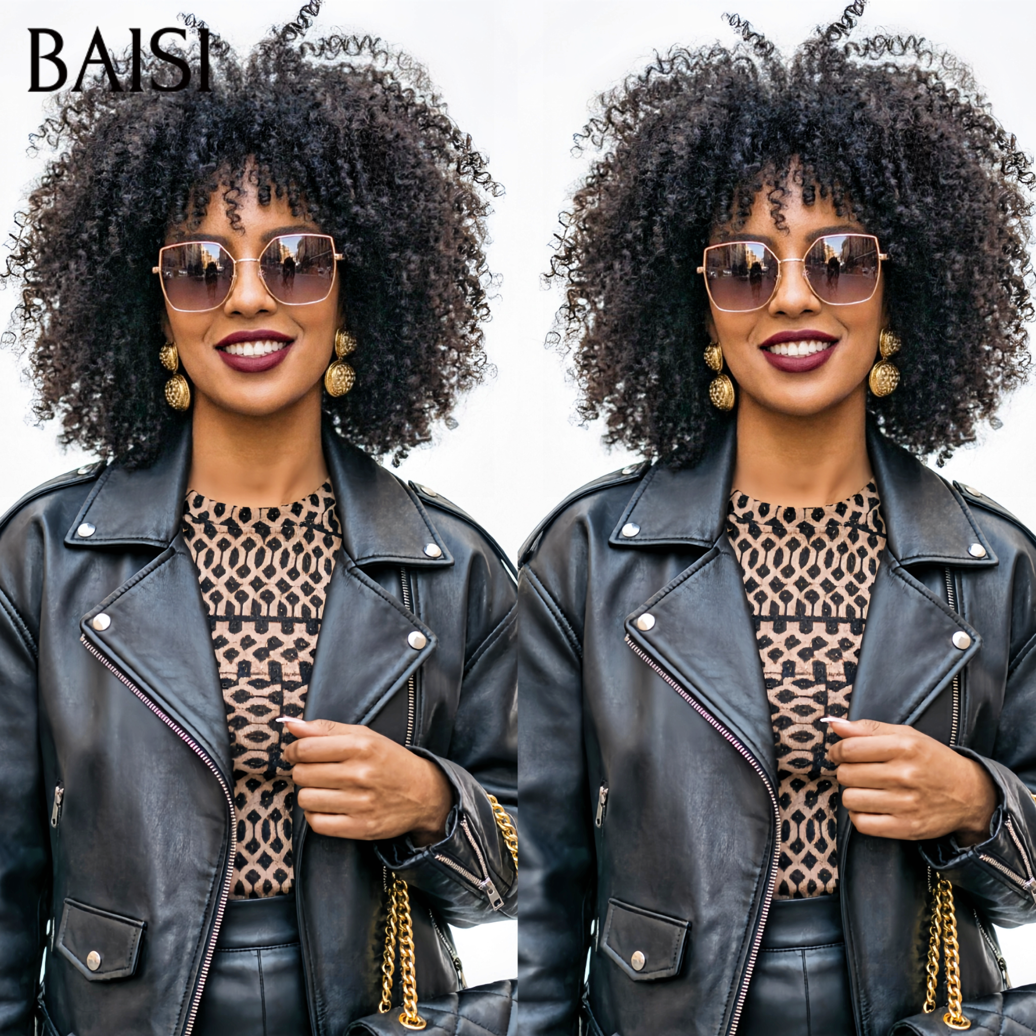 BAISI Perruque BOB kinky curly avec Frange 100% Blended Hair 60€ Sans Colle ou 100% raw hair 12 Pouces 90€ en 100% Cheveux Humains