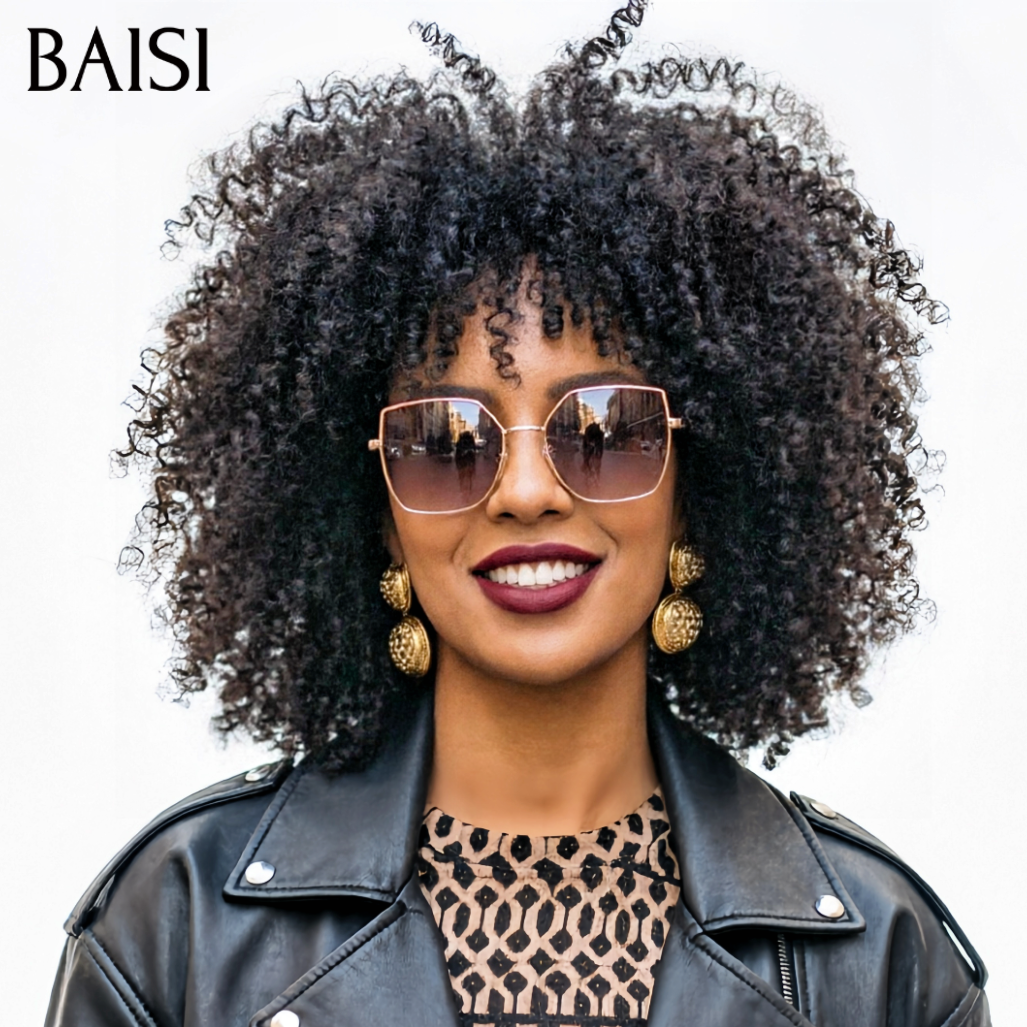 BAISI Perruque BOB kinky curly avec Frange 100% Blended Hair 60€ Sans Colle ou 100% raw hair 12 Pouces 90€ en 100% Cheveux Humains