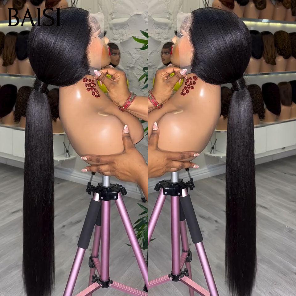 BAISI Luxury Wigs SDD BONE Straight 100% Vietnam Hair 2X6 Lace BOB Wig Black Smooth Vietnam Hair 300% density more than 20 years of use