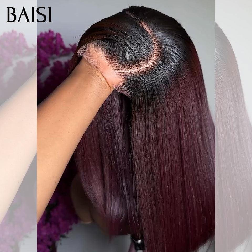 BAISI Pixie Wig 4X4 Egg Curls Black Side Parting 1B# €79 in 100% Human Hair BAISI20