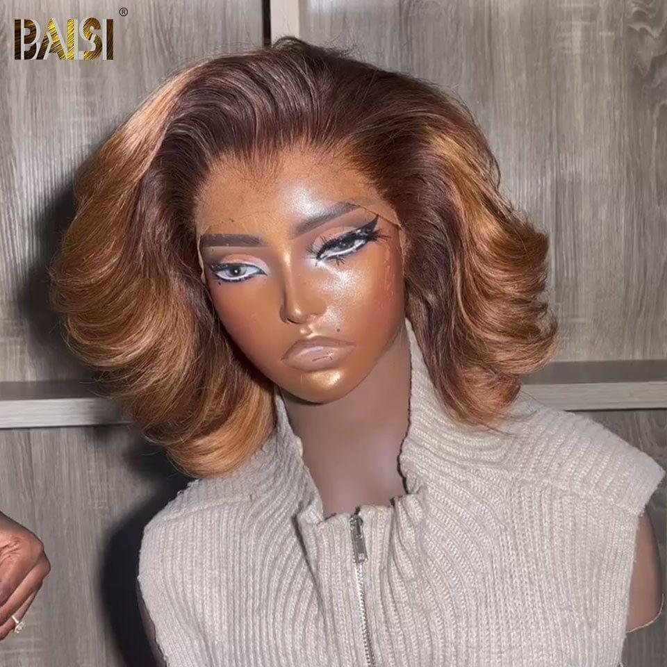 BAISI 13X4 Perruques Bouncy Body En Couleur Brun avec Racine Marron 4T30# 148.99€coupe personnalisée boucles voluminieux Vietnam Hair 300% densité plus de 20 ans d' utilisations