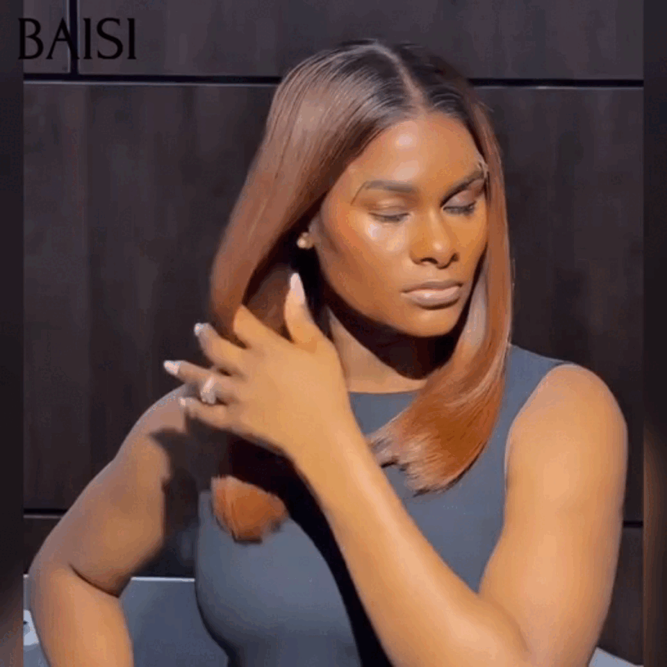 BAISI Grande Promo 2x6 Lace 100% Vietnam Hair Perruque BOB Lisse SDD bone straight moitié prix en Couleur #1B#4 En 100% Cheveux Humains D MP50