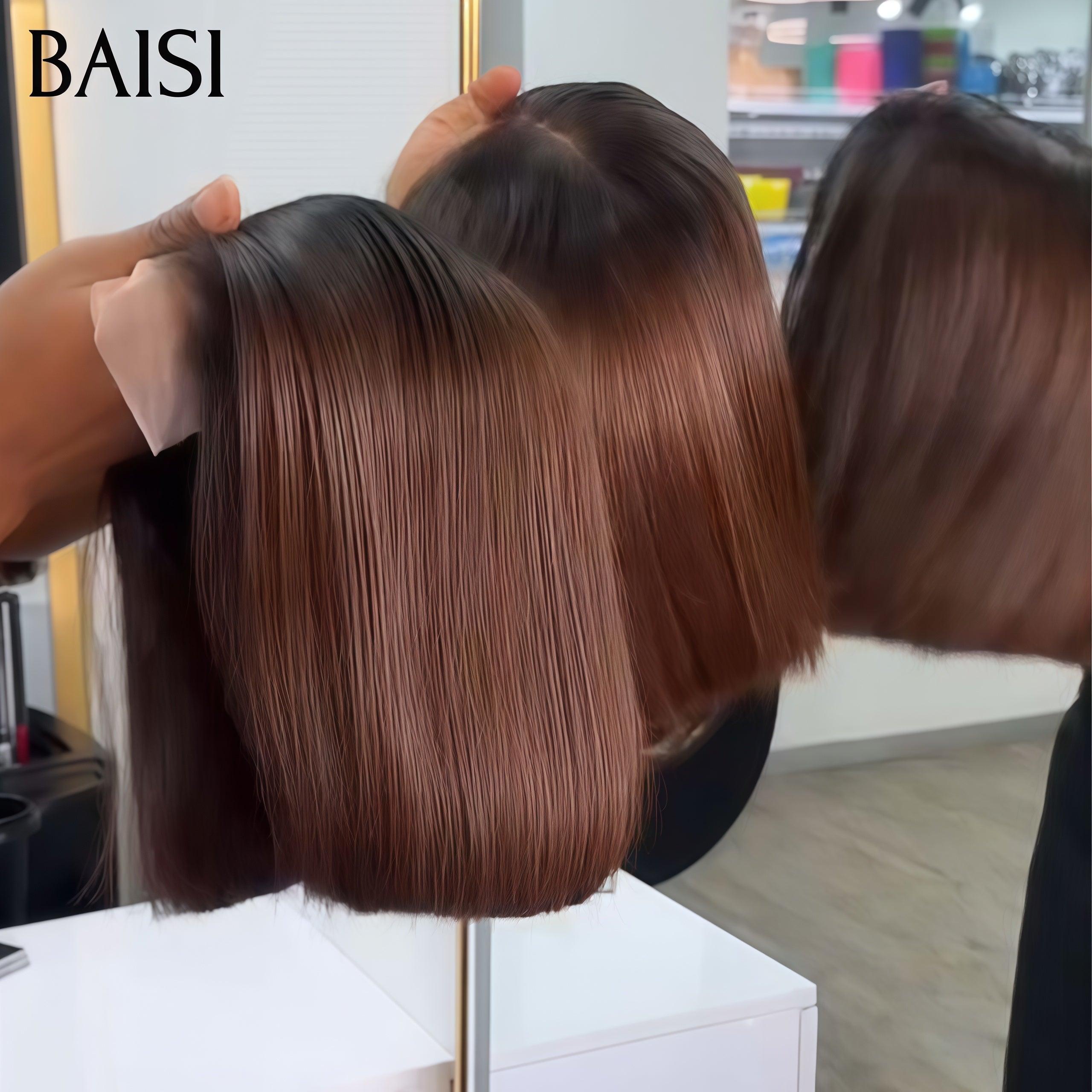 BAISI 15A SDD BONE STRAIGHT 300% densidad 13X4 Pelucas bob rectas de lujo A1 hechas con cabello doble dibujado