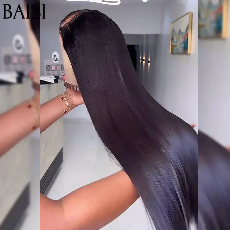 BAISI 15A SDD BONE STRAIGHT 100% Vietnam Hair 13X4 Perruques de Luxe Lisse A1 Fabriquées par les cheveux double drawn mèches vièges volume 250% densité plus de 20 ans d' utilisations