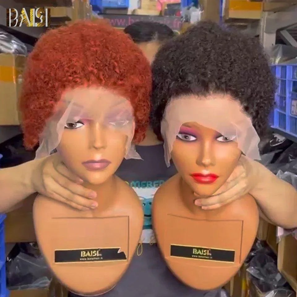 Parrucca BAISI 13X4 2 Parrucche 128€ Afro Curly in rivendita 90€ Nero o 33# in capelli umani veri al 100% MP50