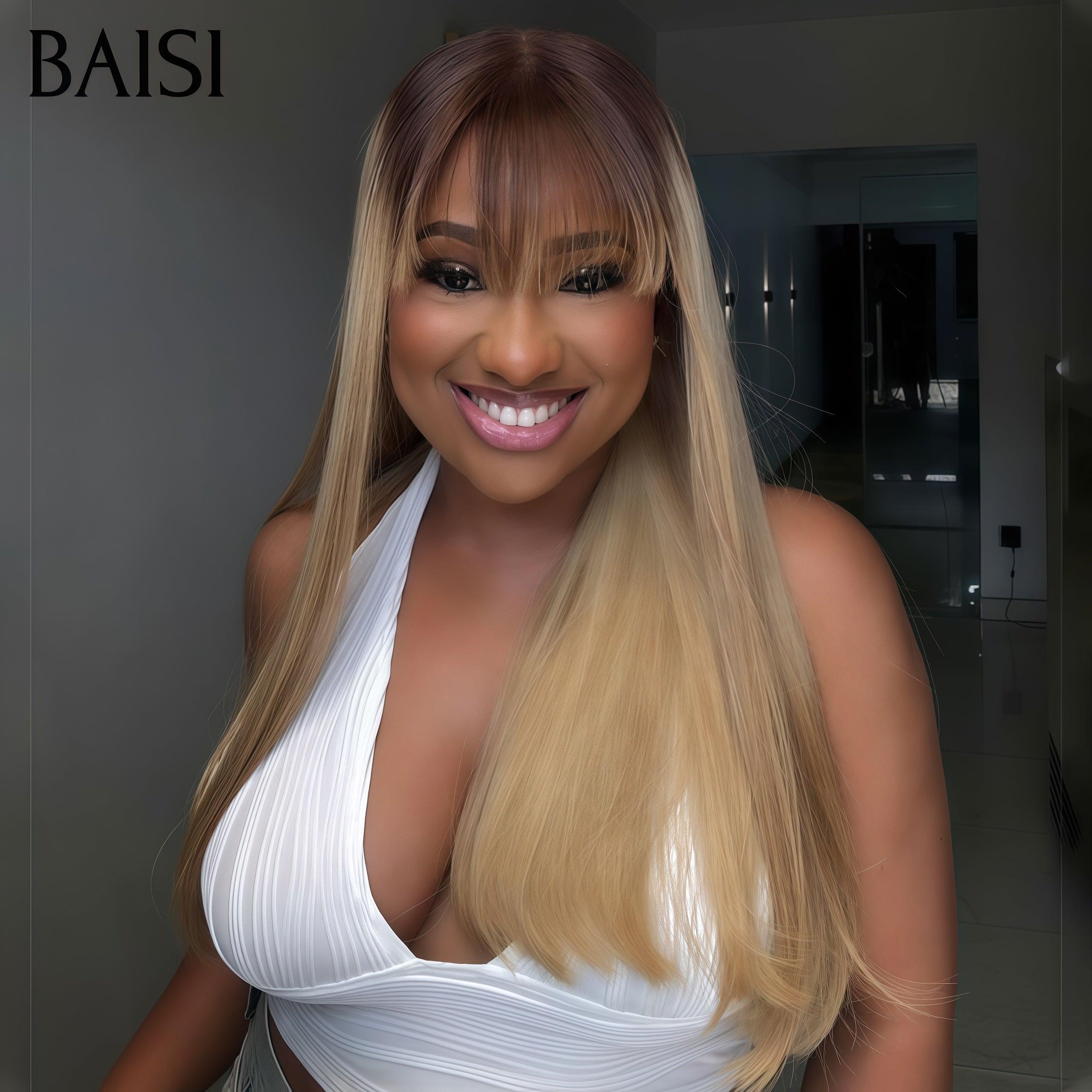 BAISI Pelucas de lujo de densidad 300% SDD BONE Recta 100% cabello vietnamita Peluca de encaje 2X6 16 pulgadas en color 1B # 4 marrón Suave más de 20 años de uso FR20