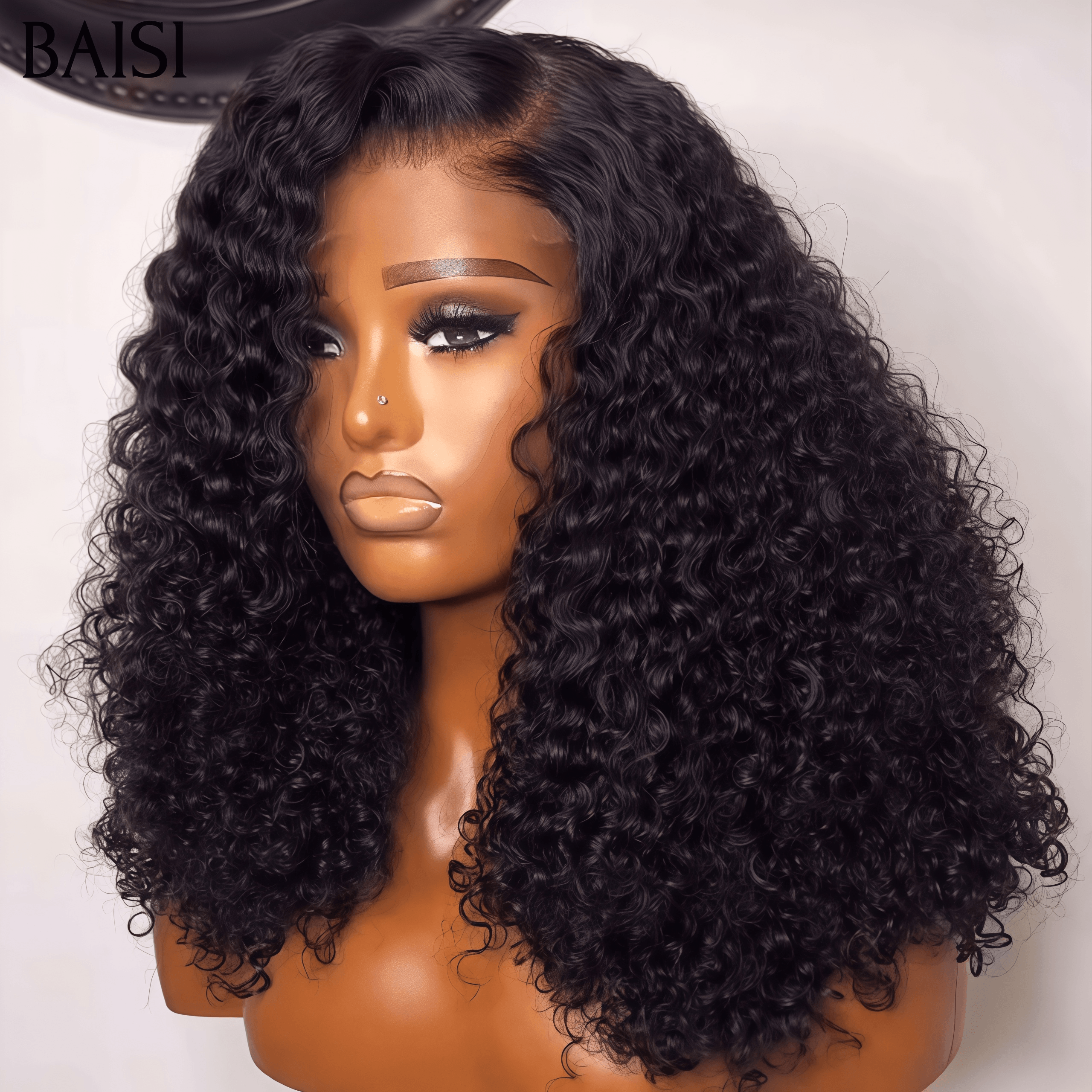BAISI Achetez 2 perruques minimum au prix d'usine fournisseur Perruque 13X4 Lace ou T-part lace NOIR afro curly 100% Cheveux Humains ( pas besoin de code)
