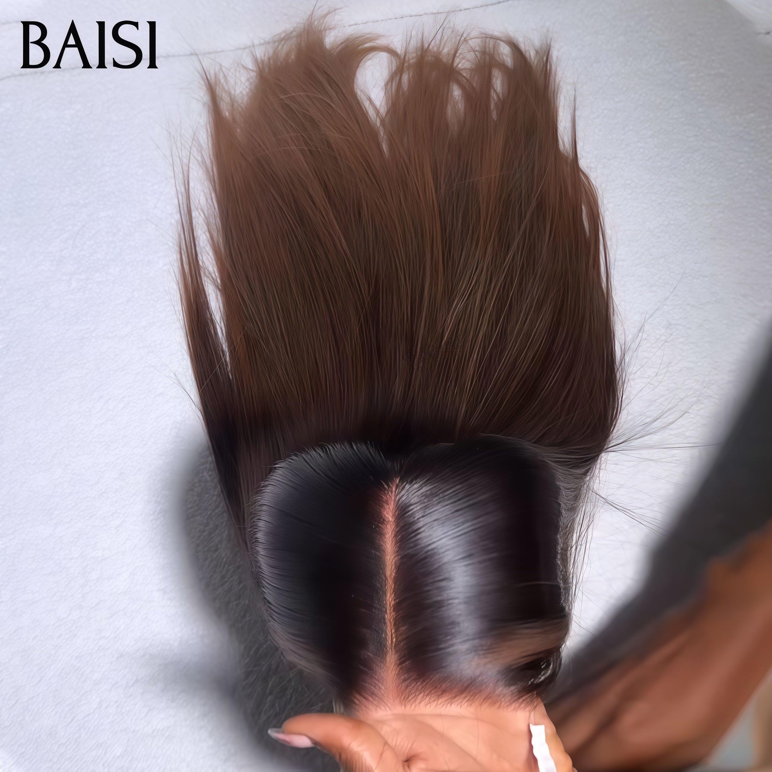 BAISI 13x4 Perruque Lisse en couleur #1B4 Pré-plucked Pas Besoin de Colle SDD BONE STRAIGHT 100% Vietnamese hair Pré-plucked lace invisible en 100% Raw Hair Lace déjà couper