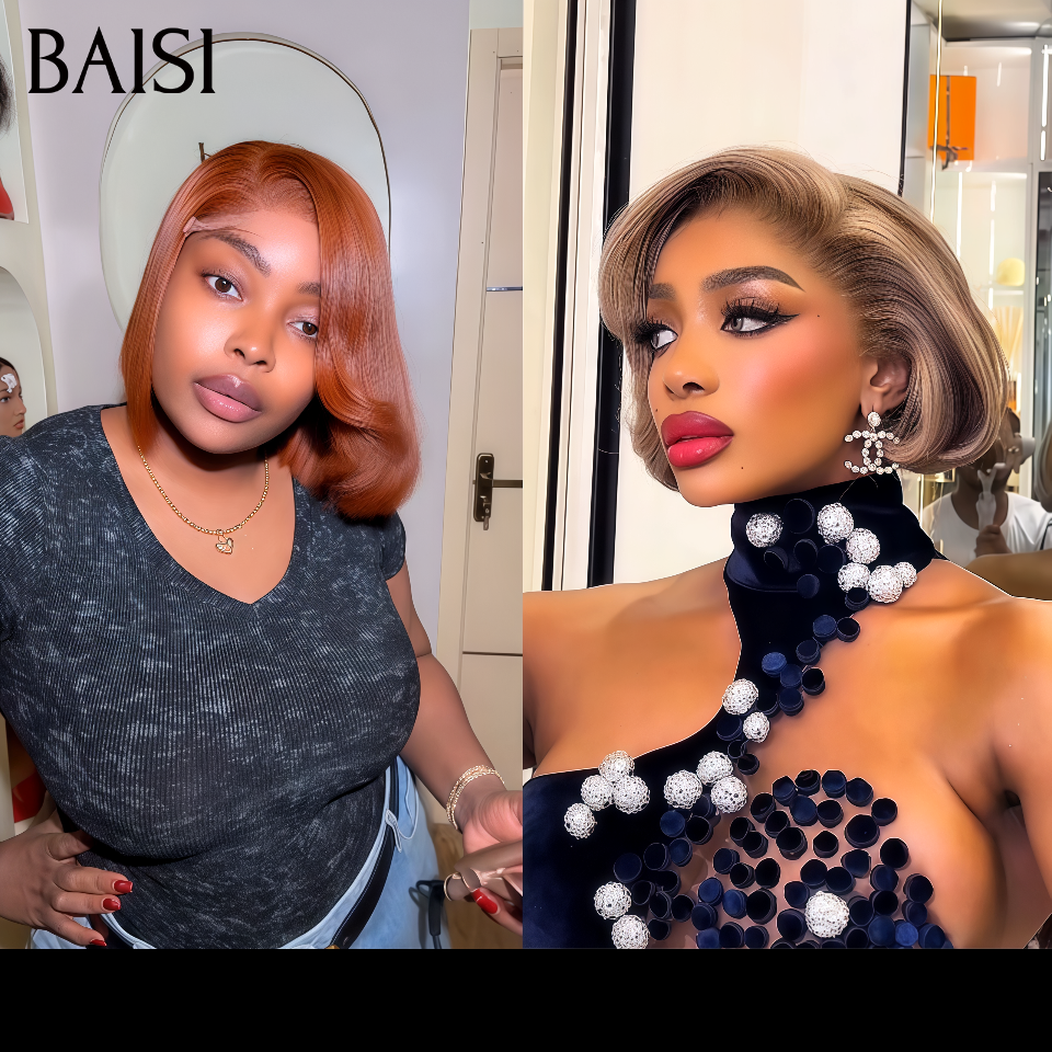 BAISI Promo bob Blended human hair lisse Coiffure Professionelle 50€ ou Coiffure Fait Maison 50€ PRIX GROSSITE en 100% Cheveux Humains