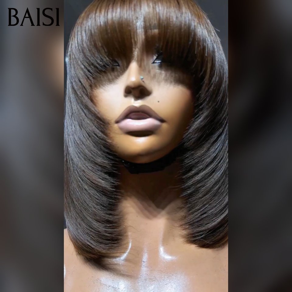 BAISI Perruque Lisse bob 66€ Sans Colle Qualité supérieure SDD Bone Straight 100% Vrais Vietnam Hair 20ans Garantie Utilisation Livraison du Dépôt en France 48H