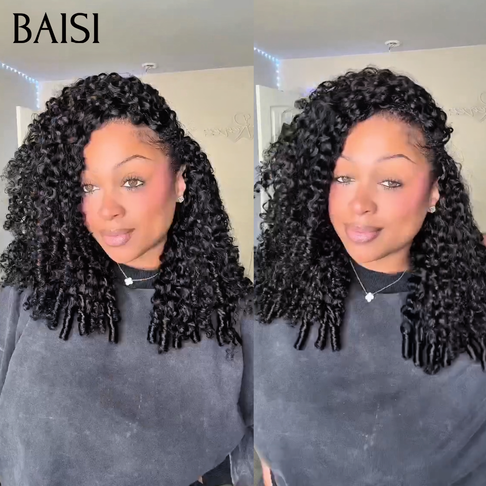 Extensions de Cheveux Humain Plume Double Tête Style Crochet Hair Burmese Curl 100% Naturel Invisible & Confort, Garantie 20 ans