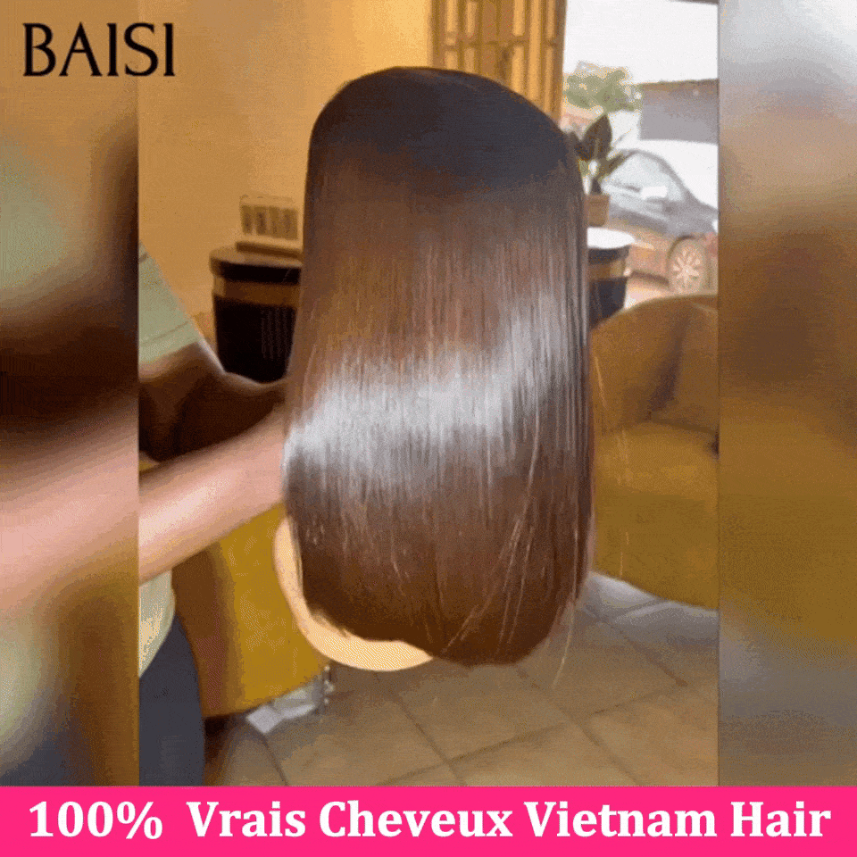 BAISI Grande Promo 2x6 closure Lace Perruque BOB Lisse marron moitié prix 100% Vrais Cheveux Vietnam Hair En 100% Cheveux Humains D mp50