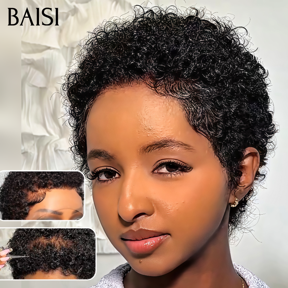 BAISI 2 Pixie Courtes 80€ pixie afro ou 4 Perruques pour revendre 310€ en 100% vrais cheveux humains