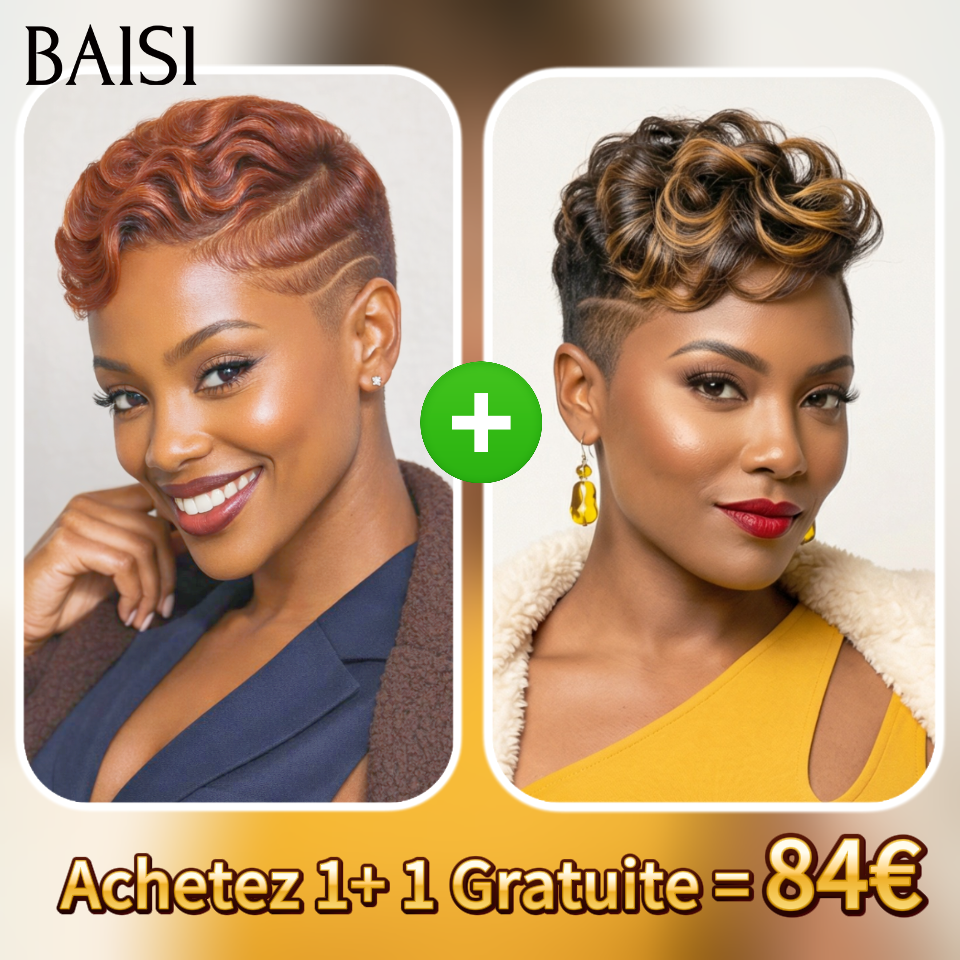 BAISI 100% Le Même Achetez 1+ 1 Gratuite = 84€ pixie orange et miel en 100% vrais cheveux humains