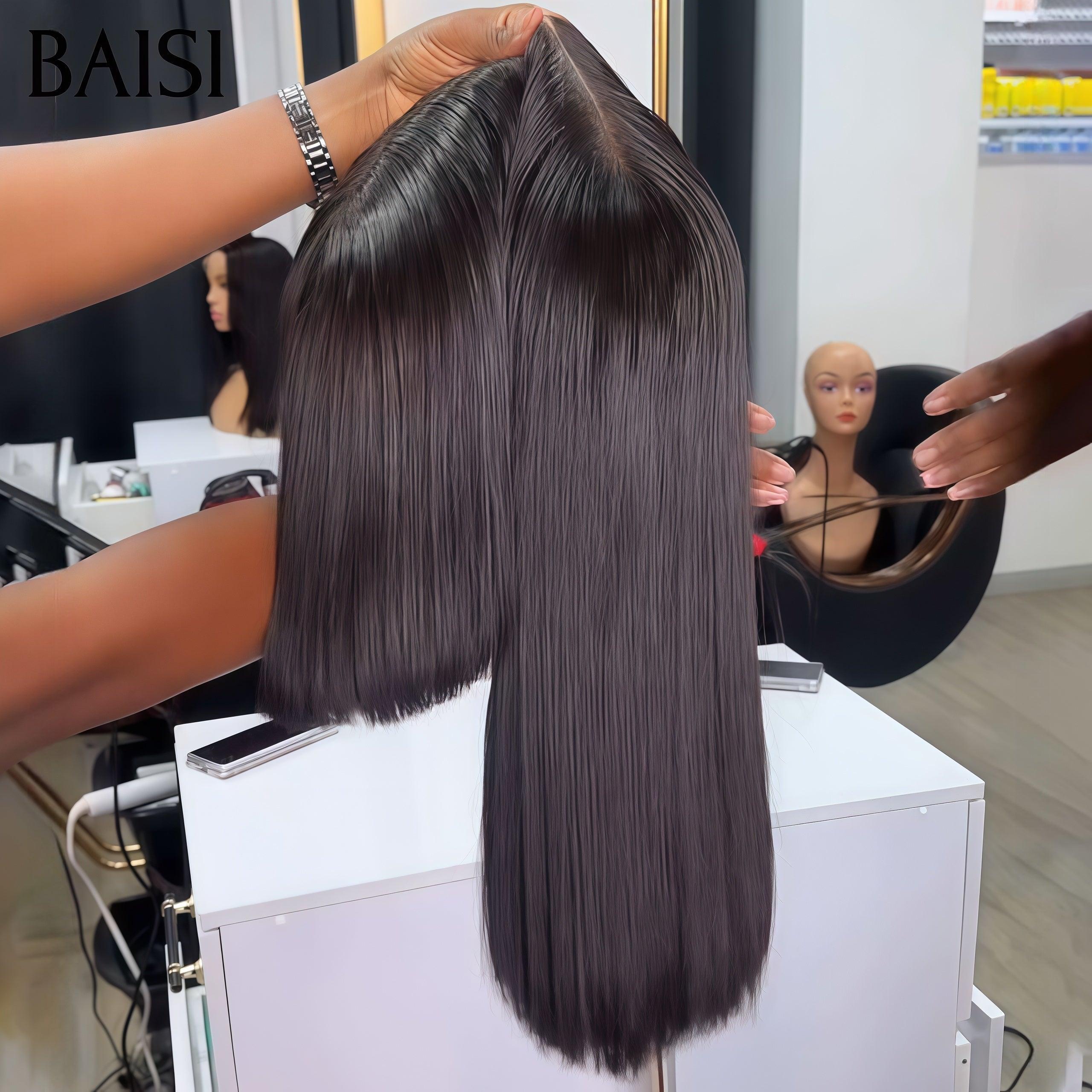 Baisi luxo perucas 2x6 fechamento do laço peruca reta em 100% cabelo humano vietnam cabelo 300% densidade mais de 20 anos de uso
