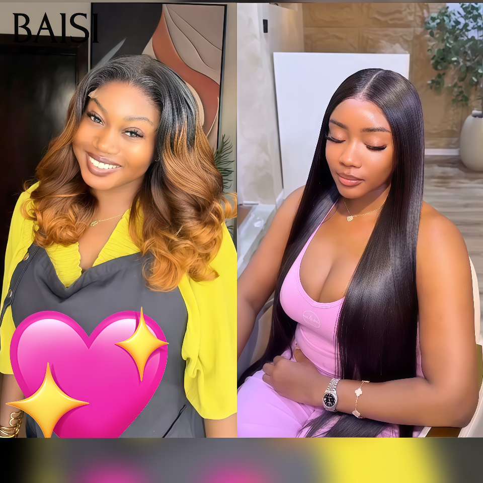 BAISI Promotion Achetez 14 pouce + 32 pouce Gratuite = 99€ facile à porter en Blended human hair en 100% Humain hair