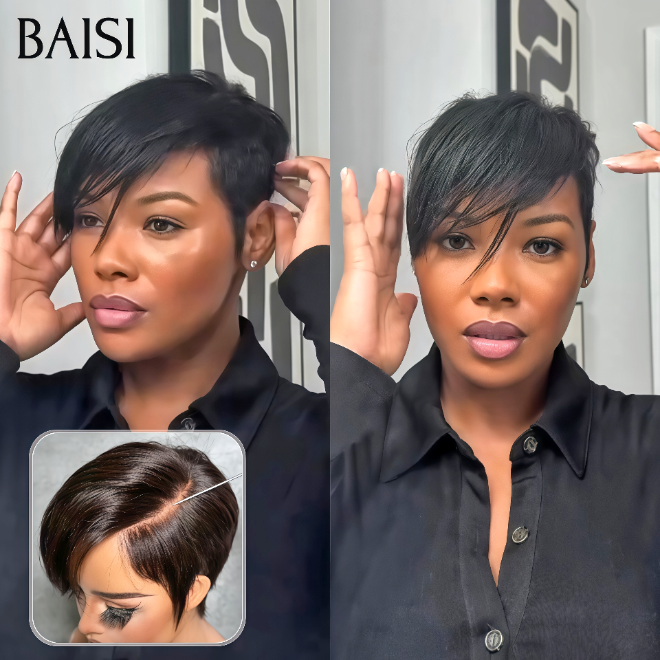 Grande Promo 13×4 lace frontale Perruques arrivage pixie avec 68€ En 100% Vrais Cheveux Humains