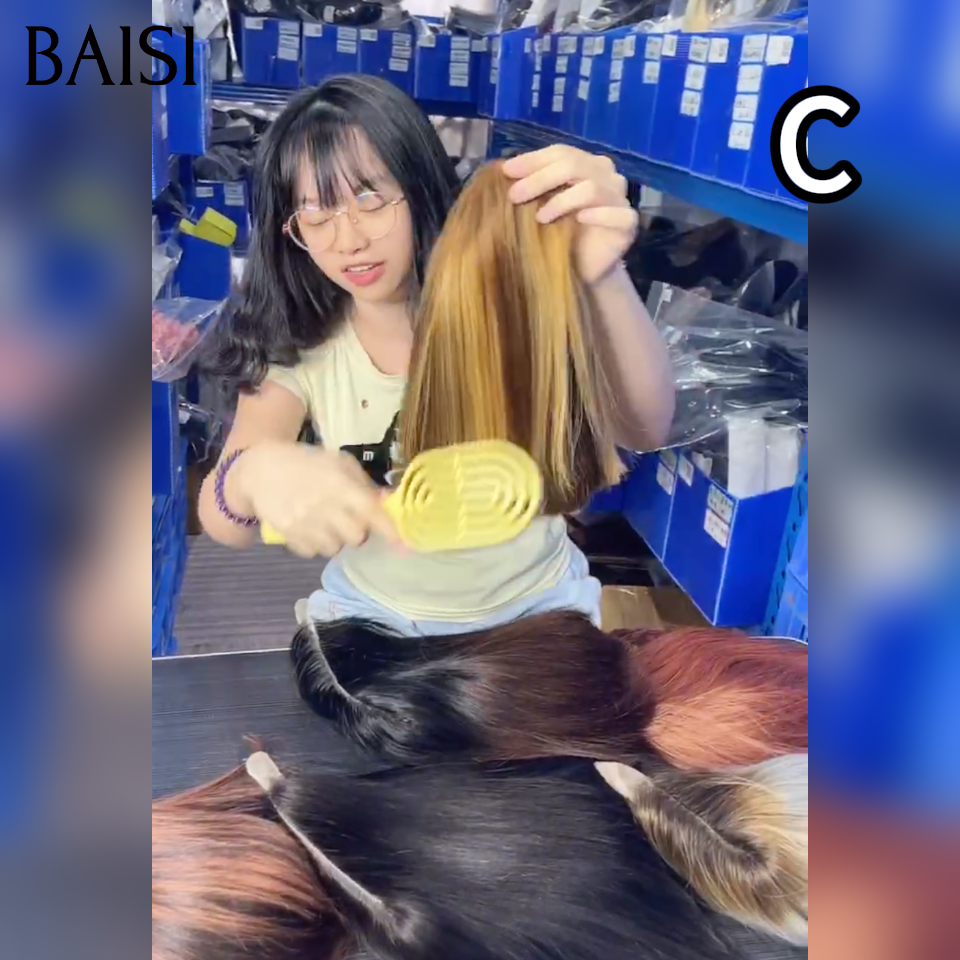 BAISI Perruque Lisse DE luxe Bob 2x6 Lace SDD BONE Straight 100% Vietname Hair Différentes couleurs En 100% Vrais Cheveux Humains