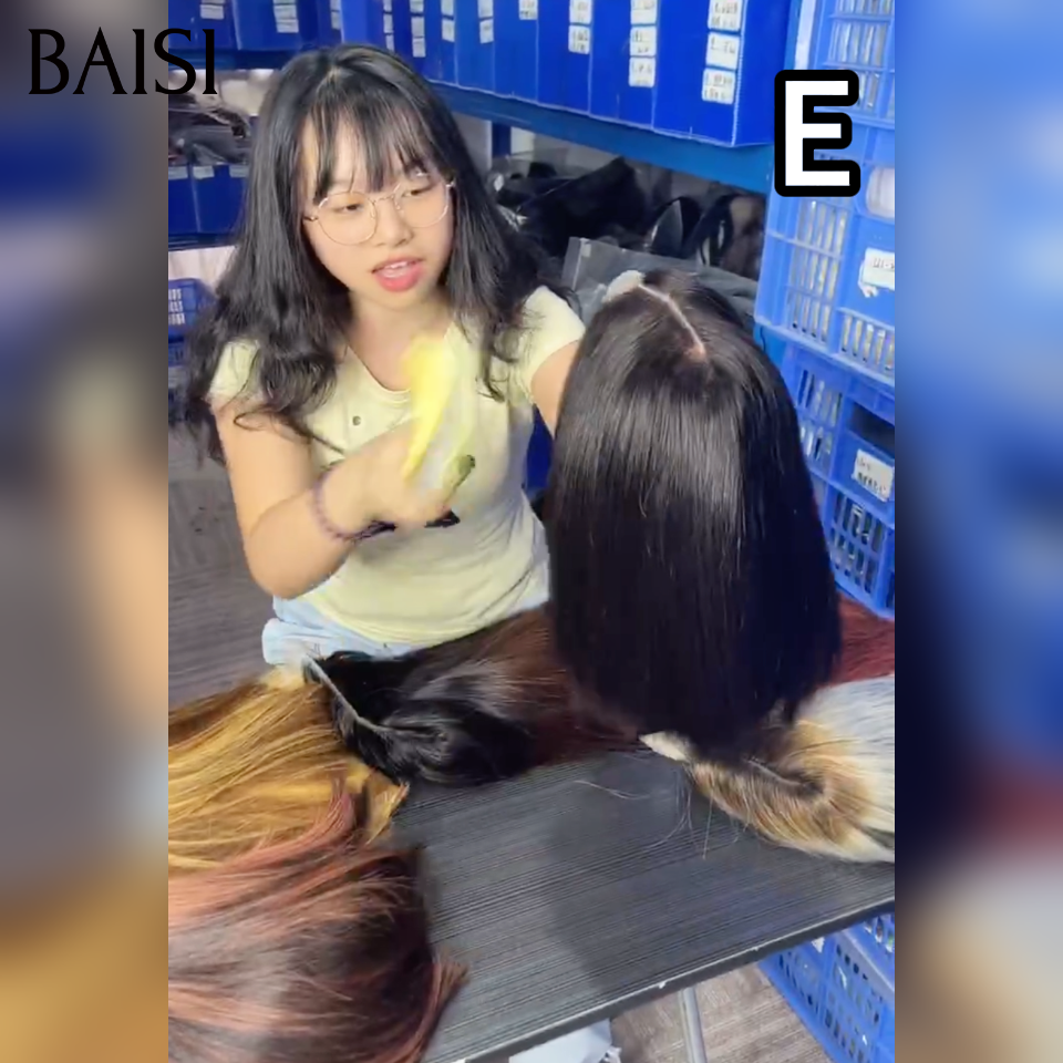 BAISI Perruque Lisse DE luxe Bob 2x6 Lace SDD BONE Straight 100% Vietname Hair Différentes couleurs En 100% Vrais Cheveux Humains