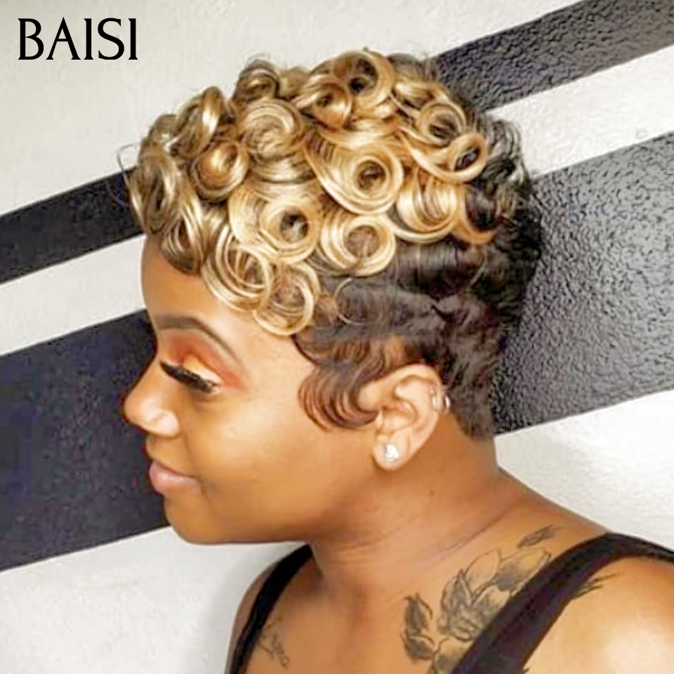 BAISI Achetez 2 perruques minimum au prix d'usine fournisseur Pixie Sans Colle 40€ finger wave ou 13x4 Frontal Perruque Bob Lisse En Violet Coupe Carrée En 100% Vrais Cheveux Humains (Pas Besoins De Code)