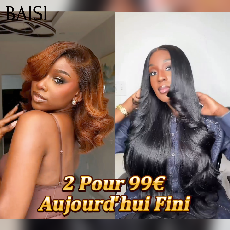 BAISI 2 Pour 99€ 4x4 lace closure egg wave 14 pouces et blended human hair egg wave ou Perruque Bouclée Egg Wave lace closure 75€ Moitié Prix en couleur blonde En 100% Cheveux Humains