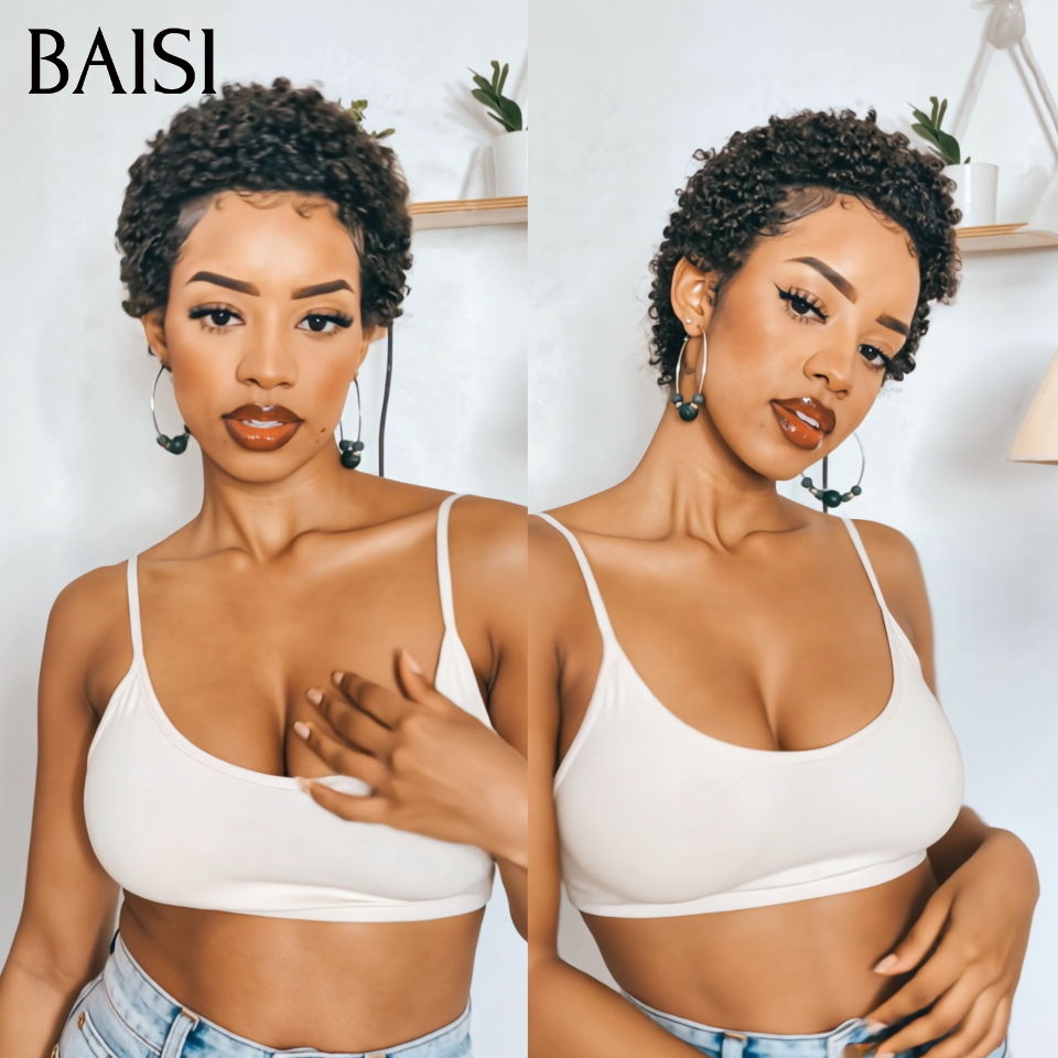 BAISI Perruques offer flash pixie Afro sans Colle 49€ en 100% Vrais Cheveux Humains