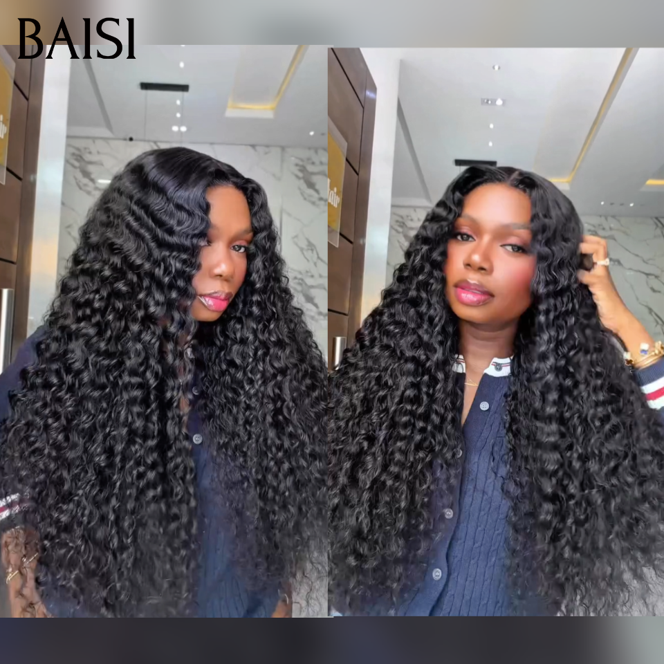 BAISI Perruque Frontale Curly moitié prix 88€ 300% densité en 100% cheveux humains