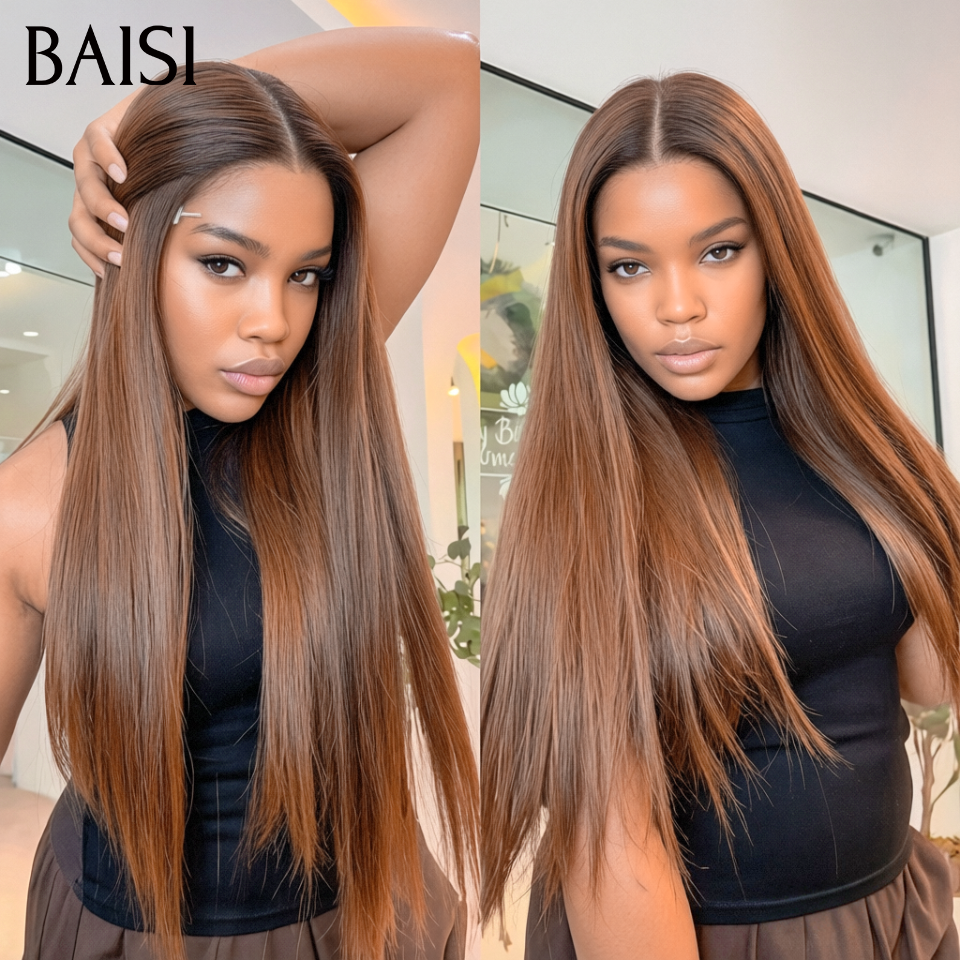 BAISI 13x4 lace frontal Perruque Grande Promo 18 pouces Lisse raw hair produit en couleur Marron ou 18 pouces Vietnam Hair en 100% Cheveux Humains