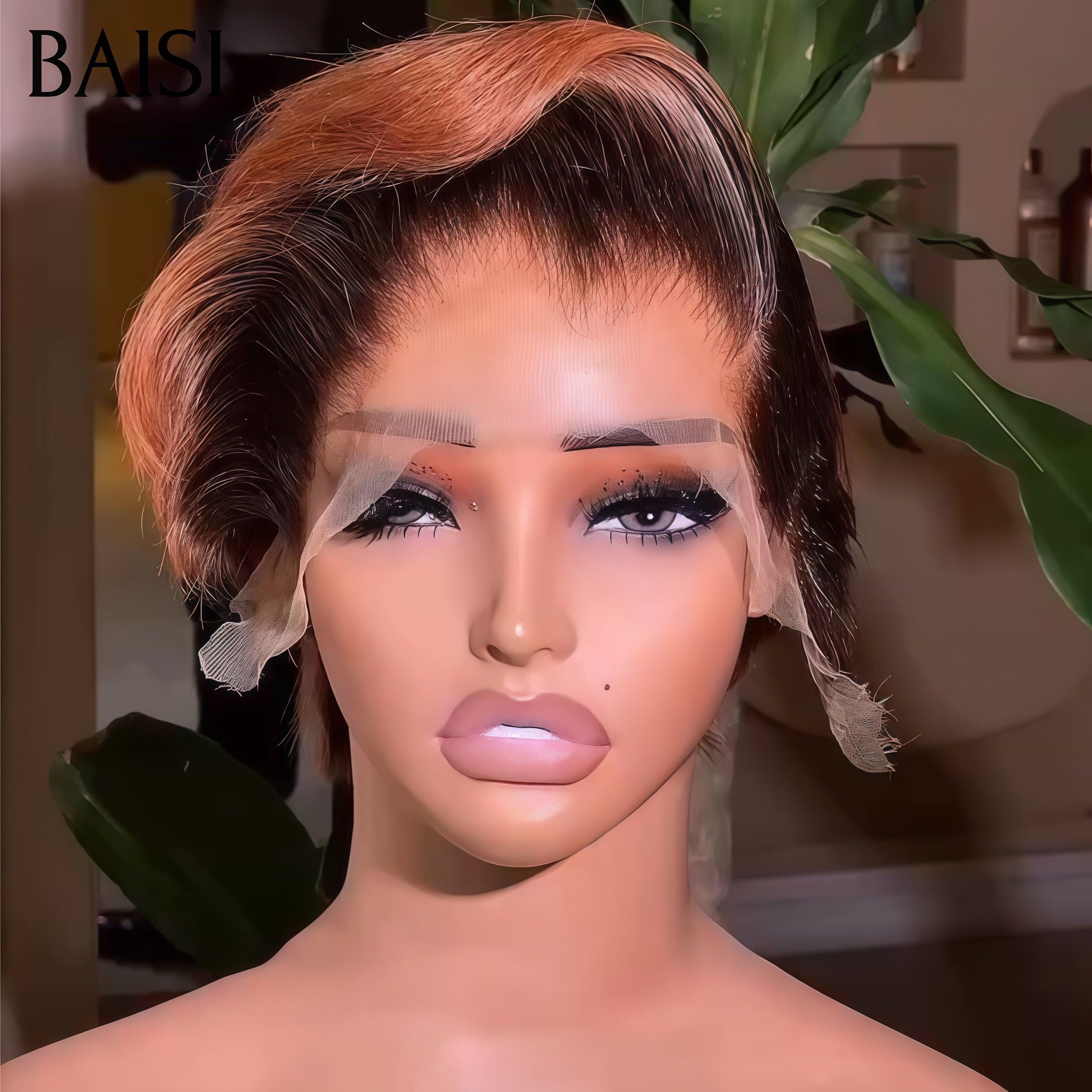 BAISI 10-Zoll-Perücke 69 € Lockige Wasserwellen-Perücke, maschinell hergestellt aus 100 % Echthaar