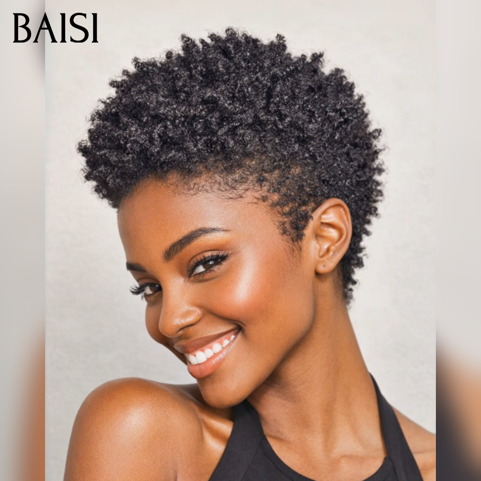BAISI Moitié Prix Sans lace afro OFFRE FLASH 39€ 100% Cheveux Humains Fabriqué à la Machine MP50