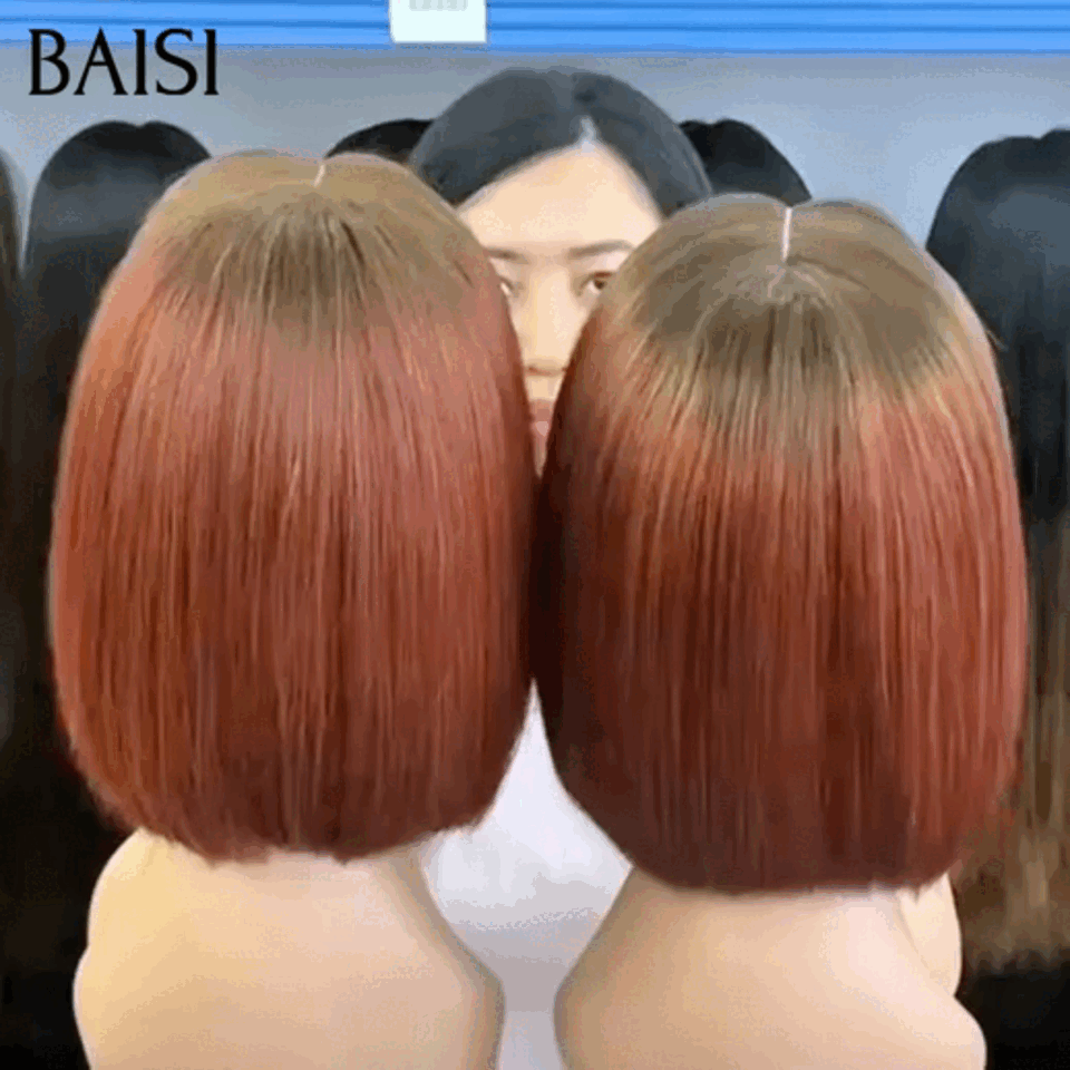 BAISI 2x6 lace closure Perruque Lisse en brun 4T33# DE LUXE SDD bone straight Vidéo 100% Réelle en 100% Cheveux Humains