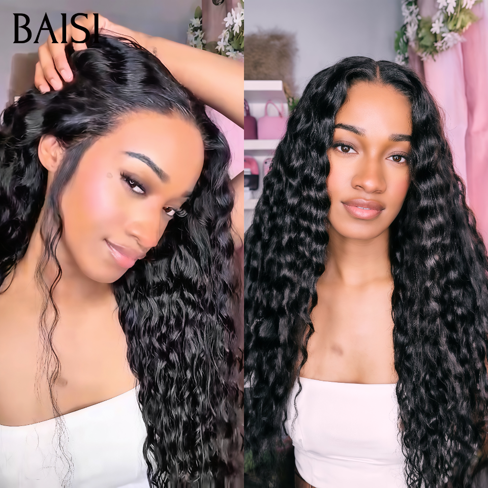 13x4 lace frontal Perruque deep wave 22 pouce 119€ en couleur NOIR en France en 100% Cheveux Humains