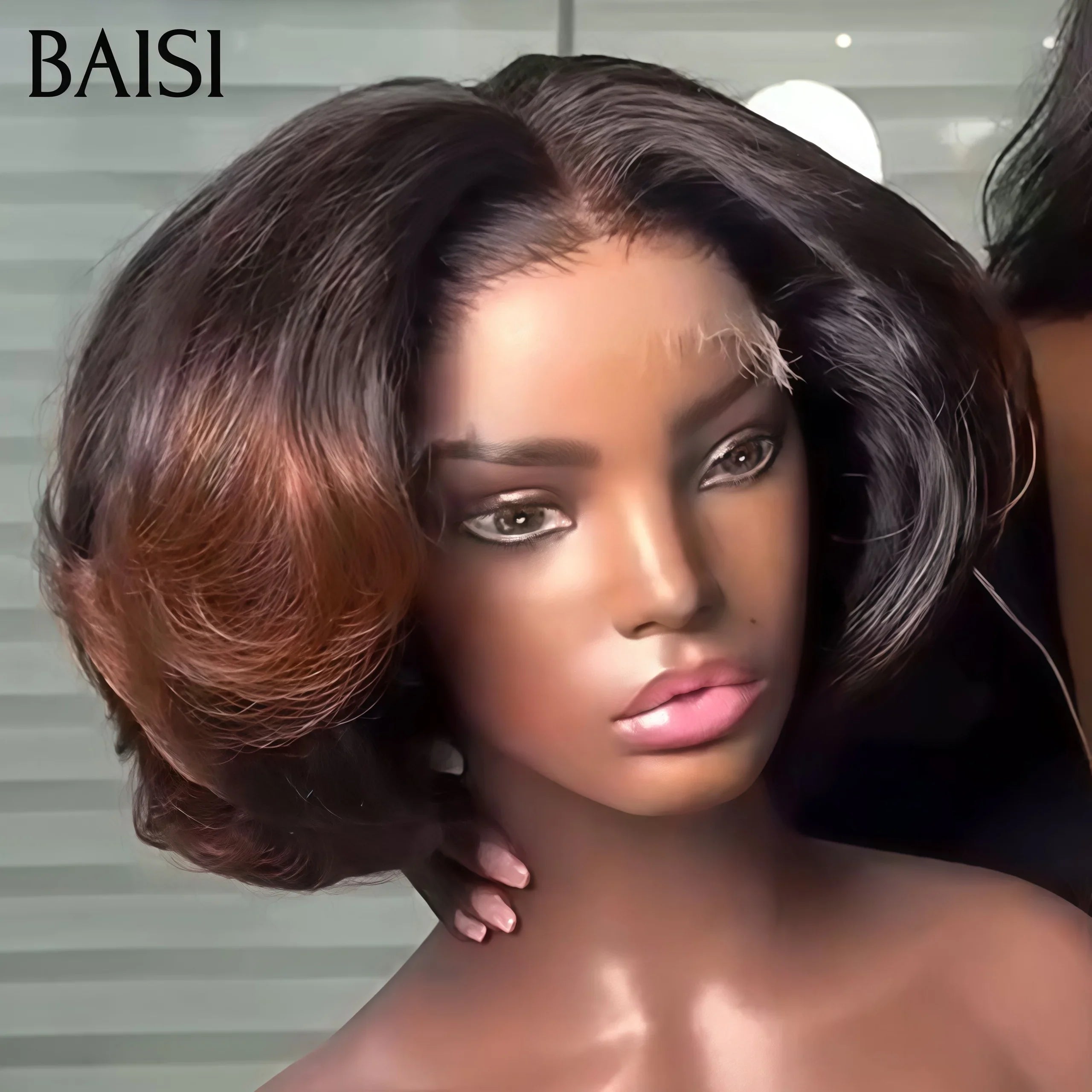 BAISI 13X4 lace Curly Egg Wave Wig Custom Colors 18 Inches 300% Density €198 in 100% Human Hair