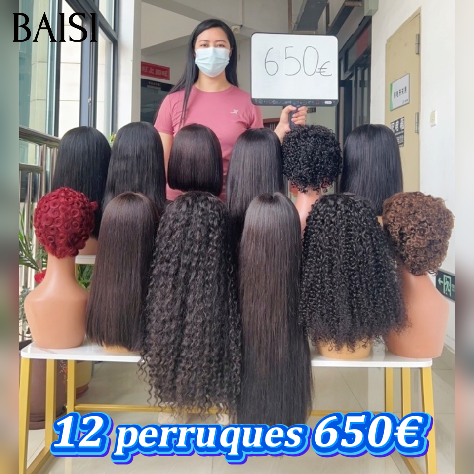 BAISI vente flash 12 perruques 650€ pour revendre prix fournisseur en France 100% human hair