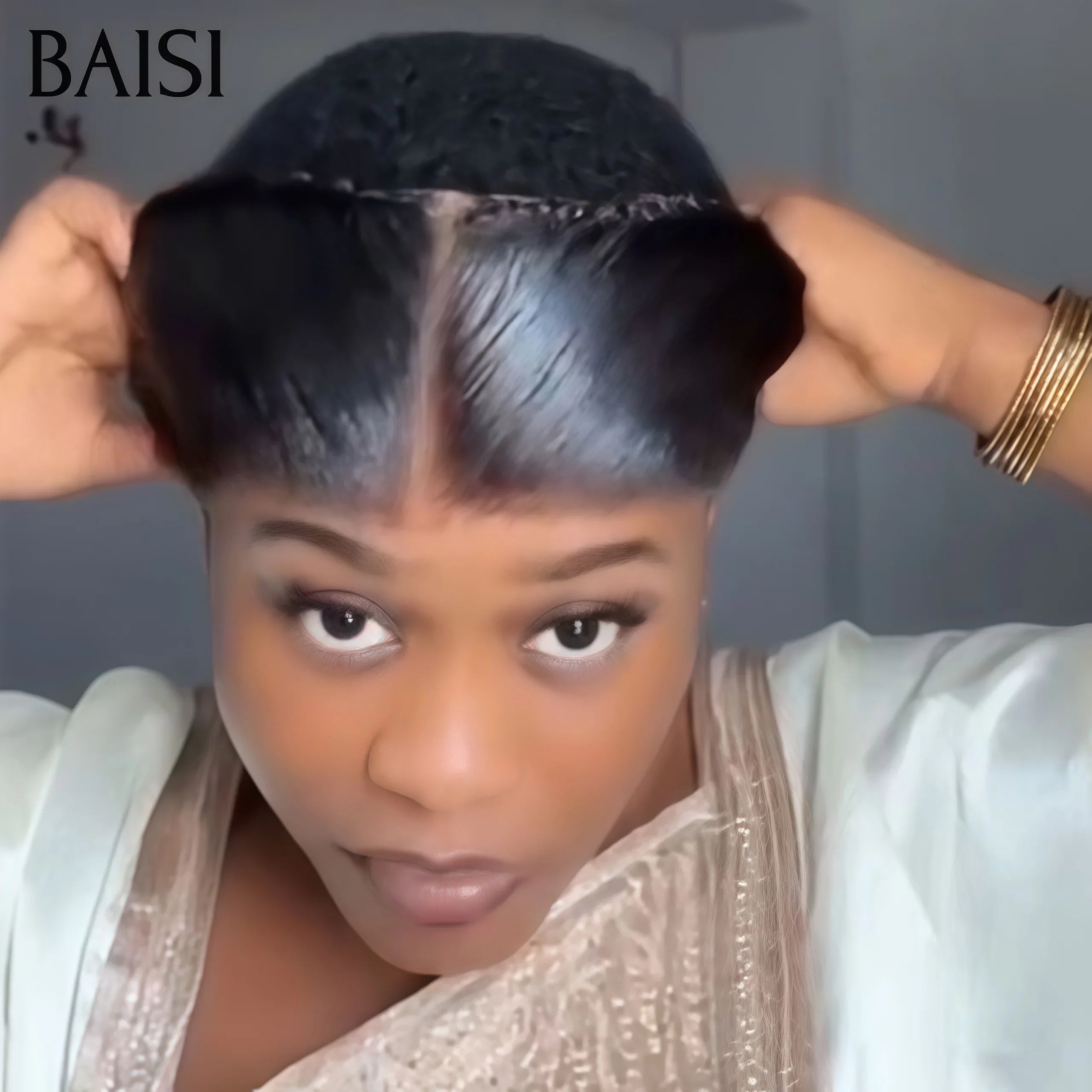 BAISI Grande SOLDES Lace Frontale avec natte prête à porter sans colle simple et efficace résultat beau et naturel 1 Frontale Natte + Perruque bandeau 156€