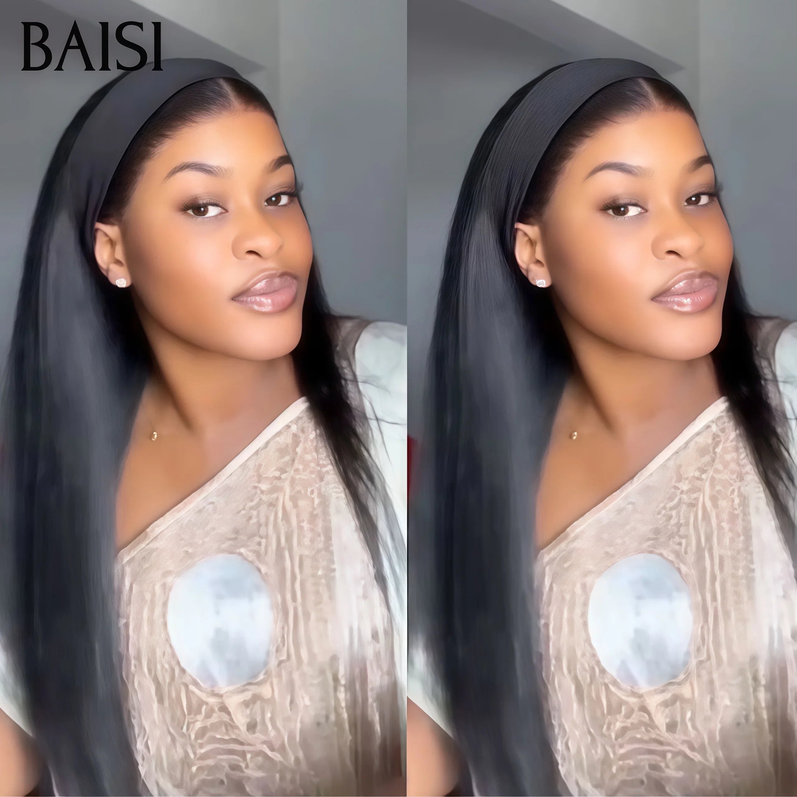 BAISI Grande SOLDES Lace Frontale avec natte prête à porter sans colle simple et efficace résultat beau et naturel 1 Frontale Natte + Perruque bandeau 156€